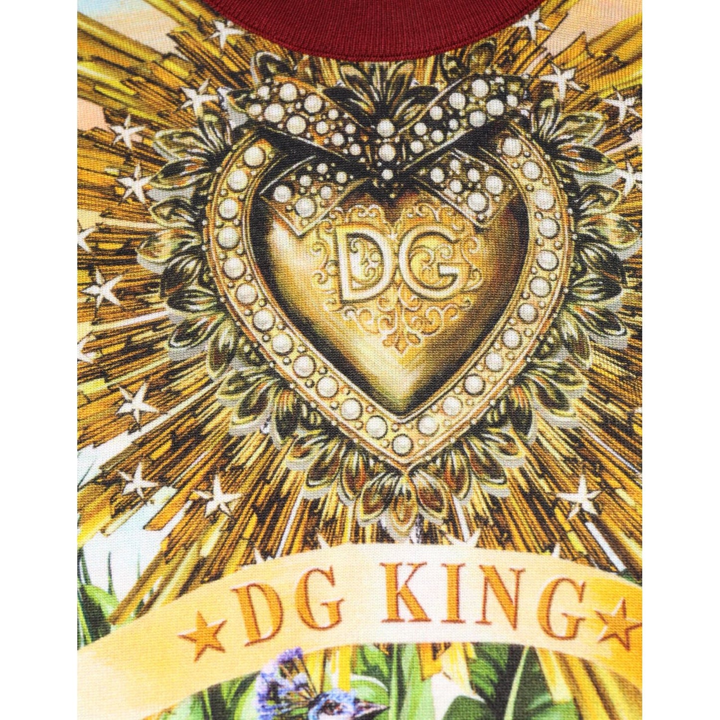 Dolce & Gabbana Tropical Heart Crown Silk Pullover Sweater TSH91261-48