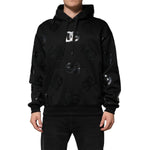 Dolce & Gabbana Black DG Logo Hoodie Metallic Print Sweater TSH91265-54