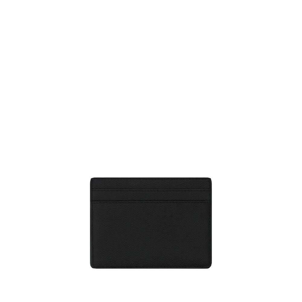 Saint Laurent Black Calf Leather Bos Taurus Wallet with card slots and embossed logo