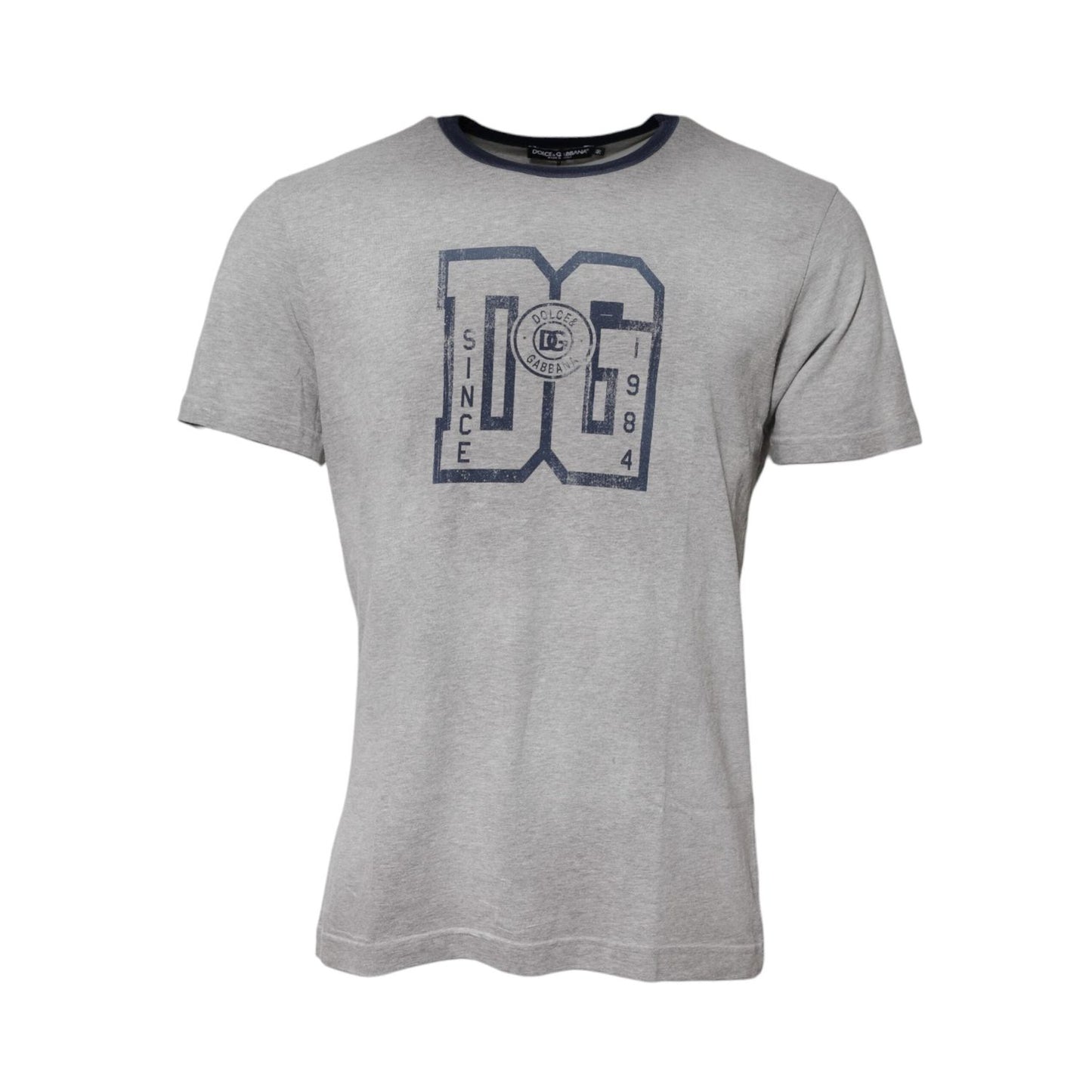 Dolce & Gabbana Gray DG Graphic Print Cotton Crewneck T-shirt TSH91049-50