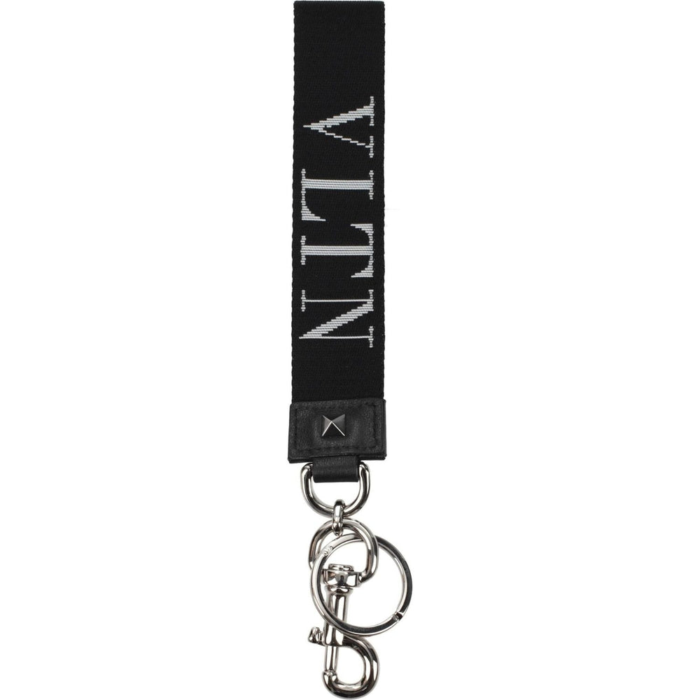 Valentino Garavani Black Fabric Keychains