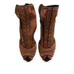 Dolce & Gabbana Brown Bette High Heeled Ankle Boots Shoes LA12810-39