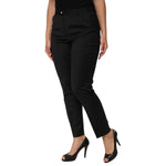 Dolce & Gabbana Black Polyester Tapered Women Trouser Pants PAN76683-44