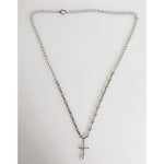 Dolce & Gabbana Silver Tone Brass Chain Religious Cross Pendant Necklace SMY11217