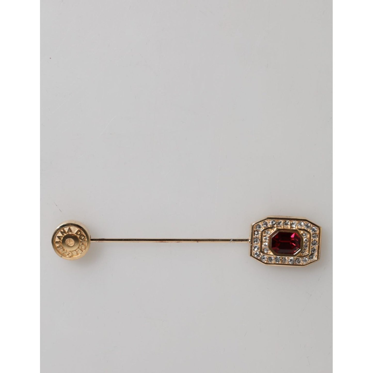 Dolce & Gabbana Rhinestone Embellished Sterling Silver Collar Brooch Pin SMY11235