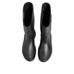 Dolce & Gabbana Metallic Black Pull On Rain Boots Men Shoes