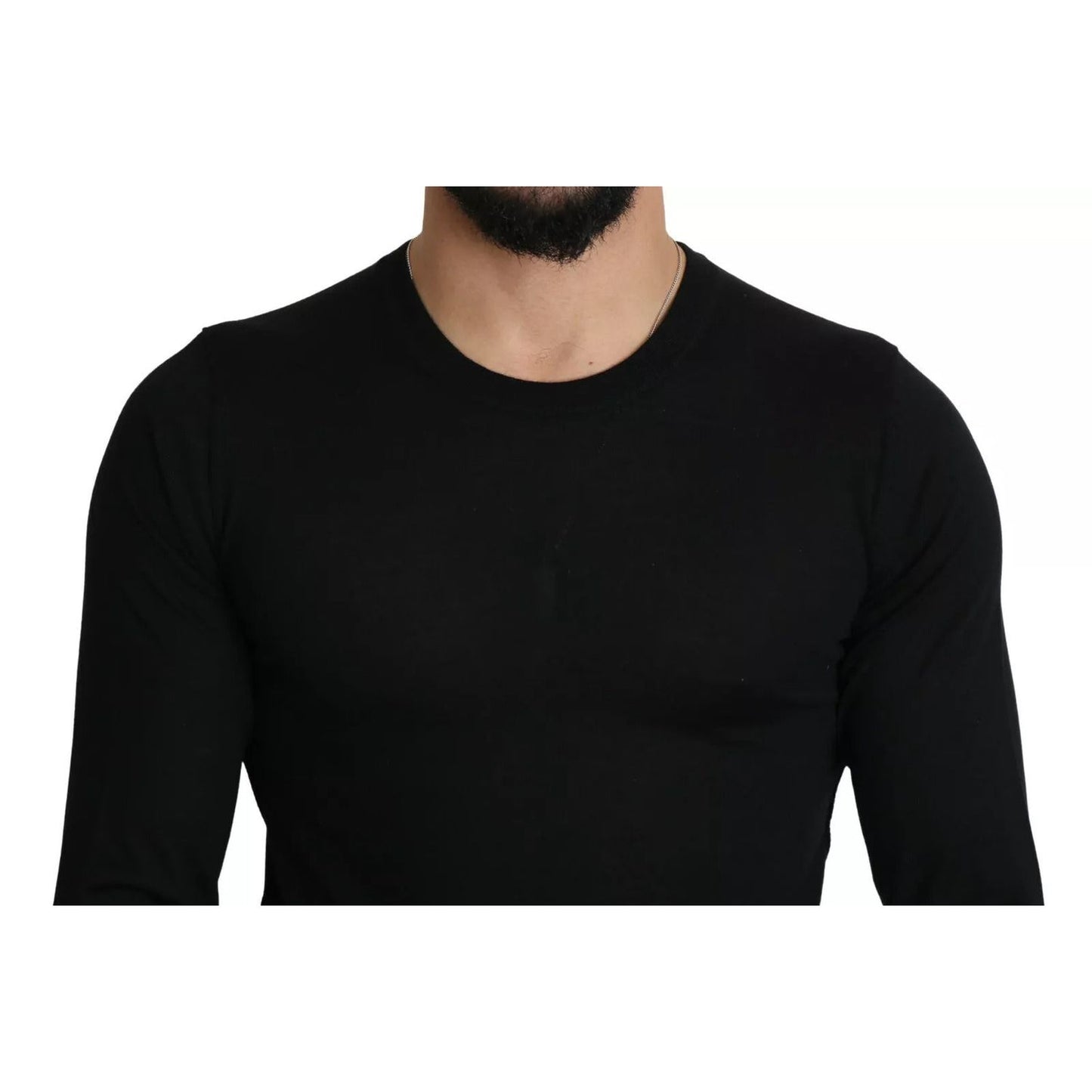 Dolce & Gabbana Black Cashmere Crewneck Pullover Sweater TSH5563-44