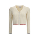 Thom Browne Ladder Full Needle Rib Stitch V Neck Car TH-FKC663AY1024100-IT38 | S