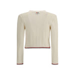Thom Browne Ladder Full Needle Rib Stitch V Neck Car TH-FKC663AY1024100-IT38 | S