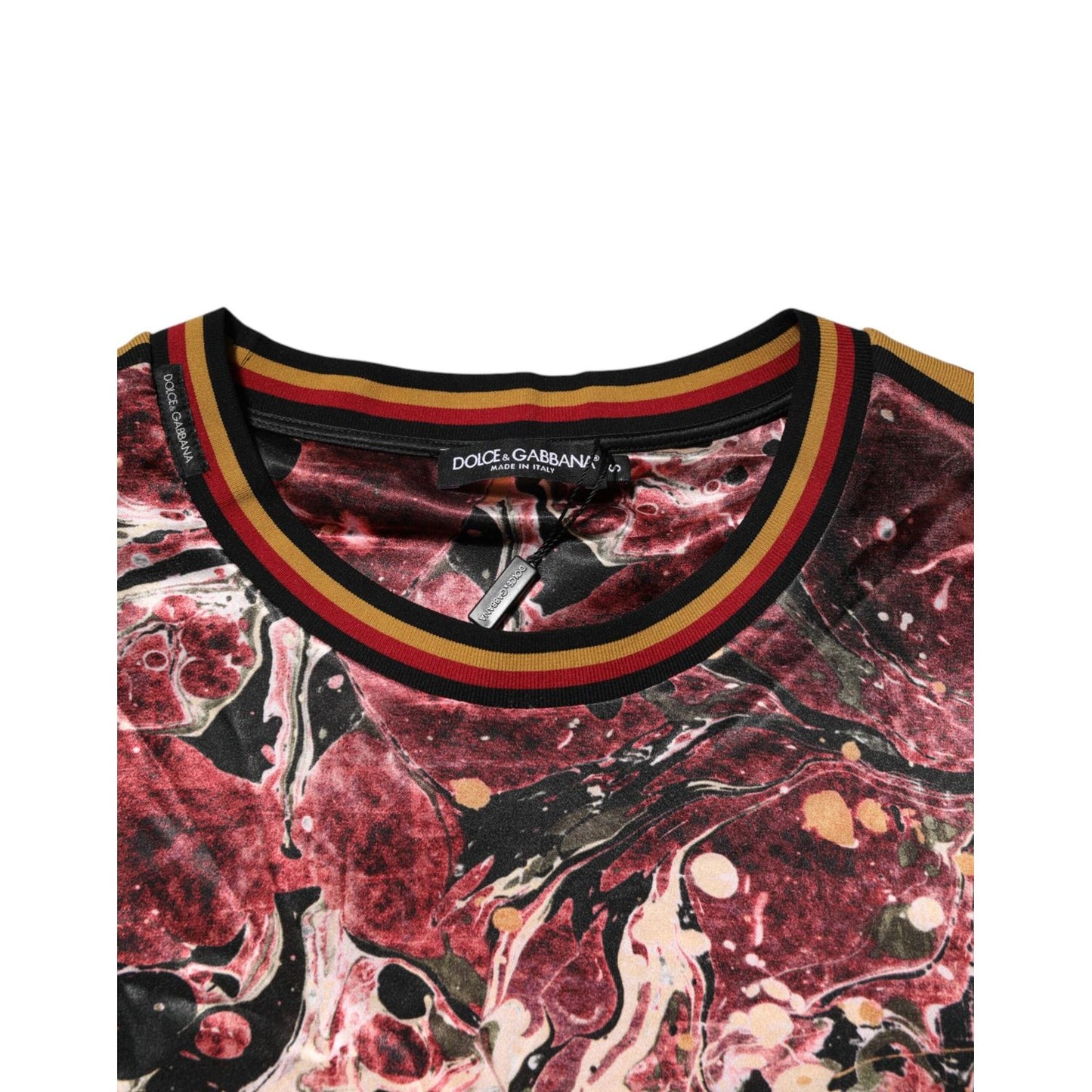 Dolce & Gabbana Multicolor Polyester Marble Print Oversize T-shirt TSH91306-S