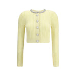 Self-Portrait Short alpaca Cardigan SE-AW25121CAYYELLOW-L