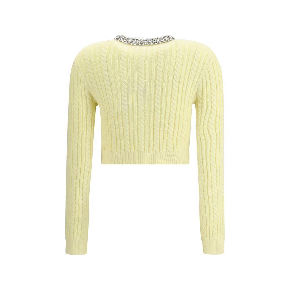 Self-Portrait Short alpaca Cardigan SE-AW25121CAYYELLOW-L