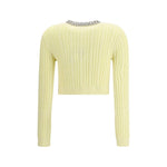 Self-Portrait Short alpaca Cardigan SE-AW25121CAYYELLOW-L