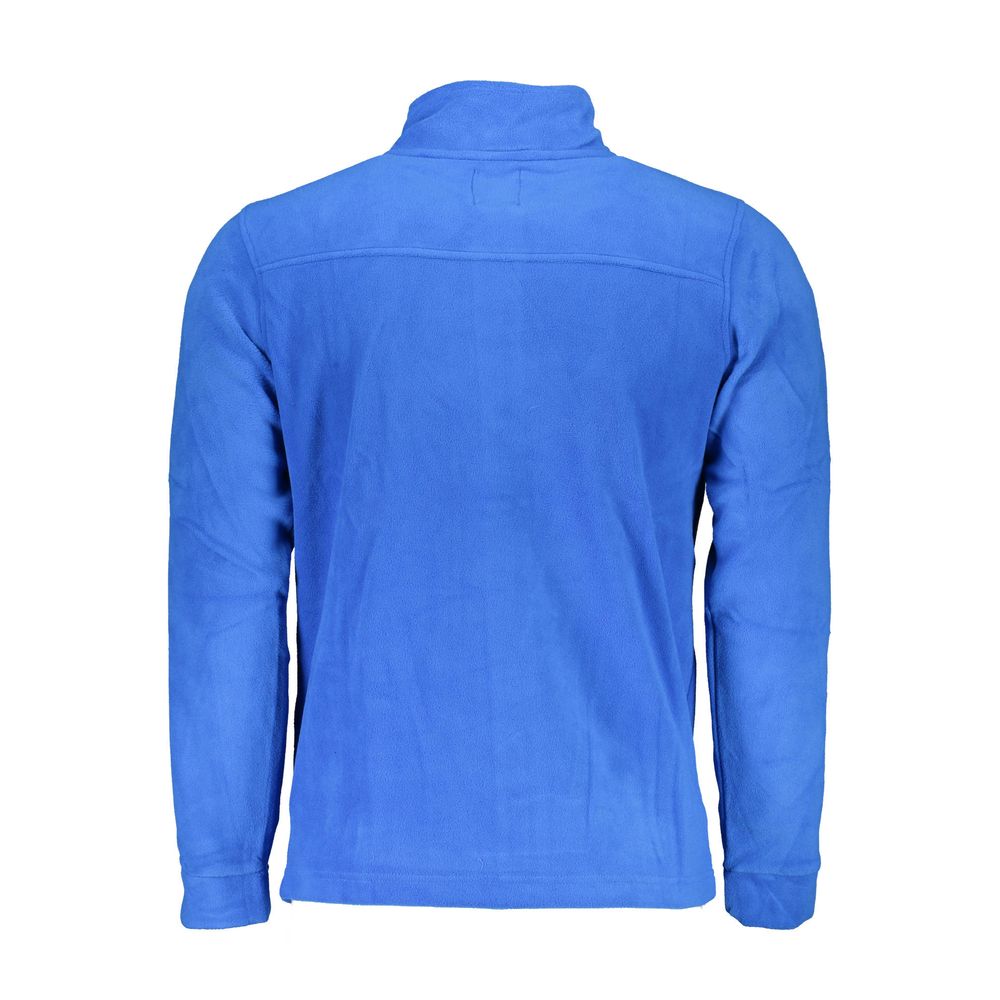 Gianmarco Venturi Blue Polyester Sweatshirt with long sleeves, zip, embroidery, logo on back view.