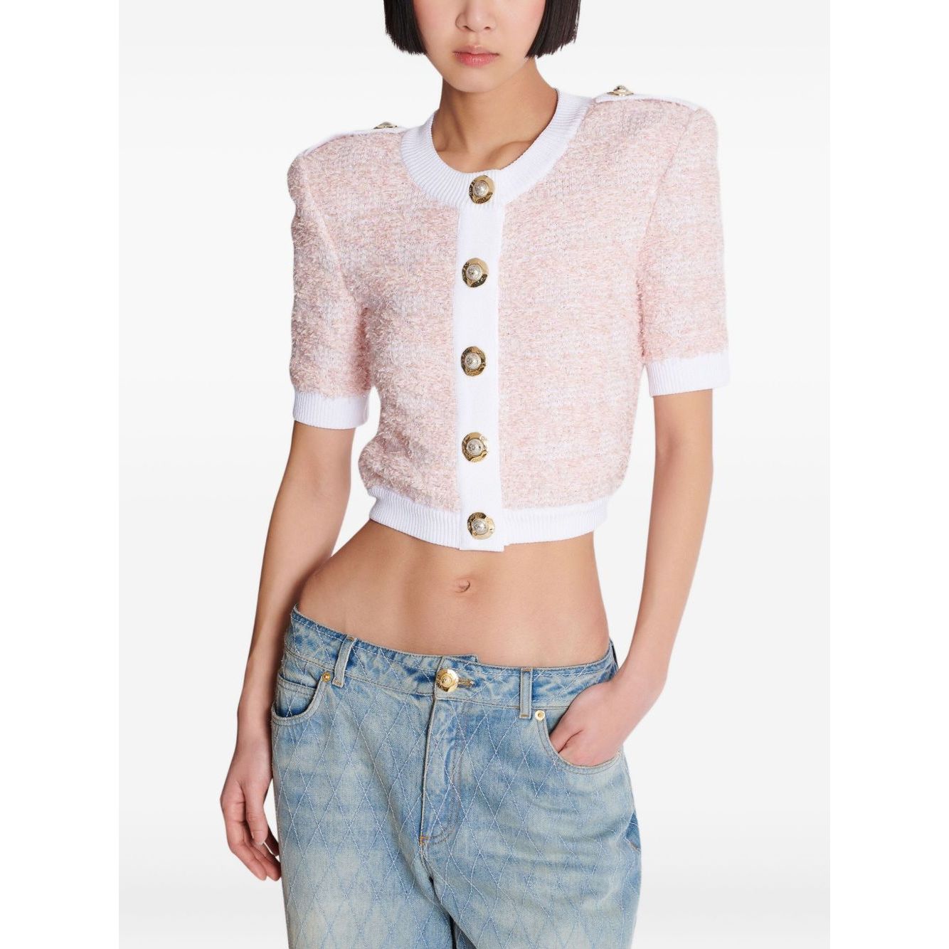 Balmain Cropped cardigan Topwear