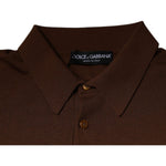 Dolce & Gabbana Brown Cashmere Buttoned Men Pullover Sweater TSH87578-48