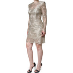 Dolce & Gabbana Gold Floral Lace A-line Sheath Mini Dress DR281287-42