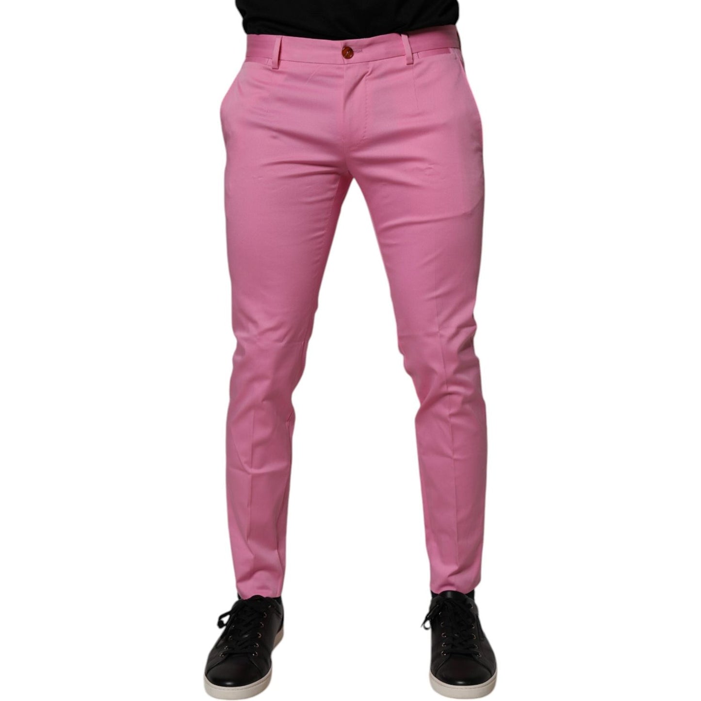 Dolce & Gabbana Pink Cotton Slim Fit Men Dress Formal Pants PAN75194-48