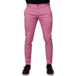 Dolce & Gabbana Pink Cotton Slim Fit Men Dress Formal Pants PAN75194-48