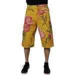 Dolce & Gabbana Yellow Floral Cargo Denim Men Bermuda Shorts PAN75205-44