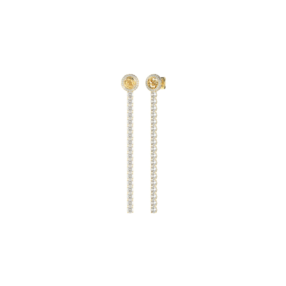 GUESS JEWELS JEWELRY Mod. JUBE05144JWYGT-U elegant gold and diamond drop earrings