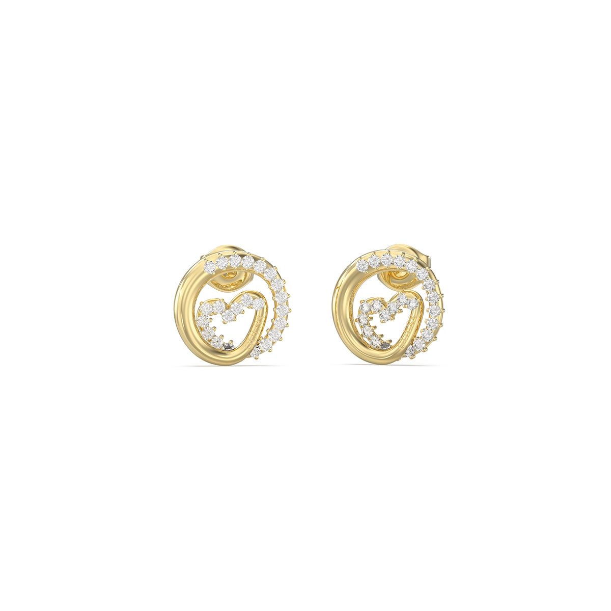 GUESS JEWELS JEWELRY Mod. JUBE05528JWYGT-U gold and diamond earrings