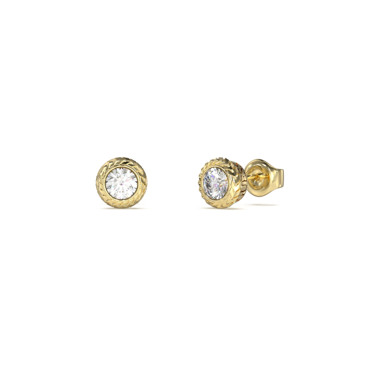 Gold stud earrings from GUESS JEWELS JEWELRY Mod. JUME05022JWYGT-U with sparkling gemstone accents.