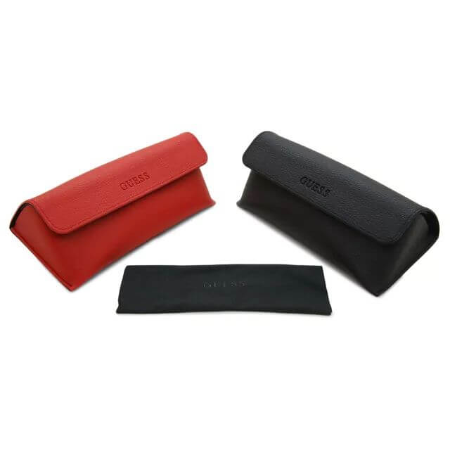 GUESS MOD. GU00122 5701B eyewear cases in red and black for gent, showcasing stylish and protective design.
