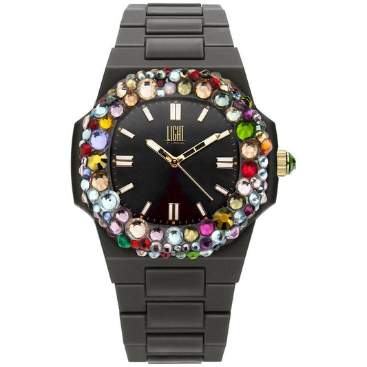 LIGHT TIME Mod. VELVET NAUTILUS - Black Rainbow Strass WATCHES