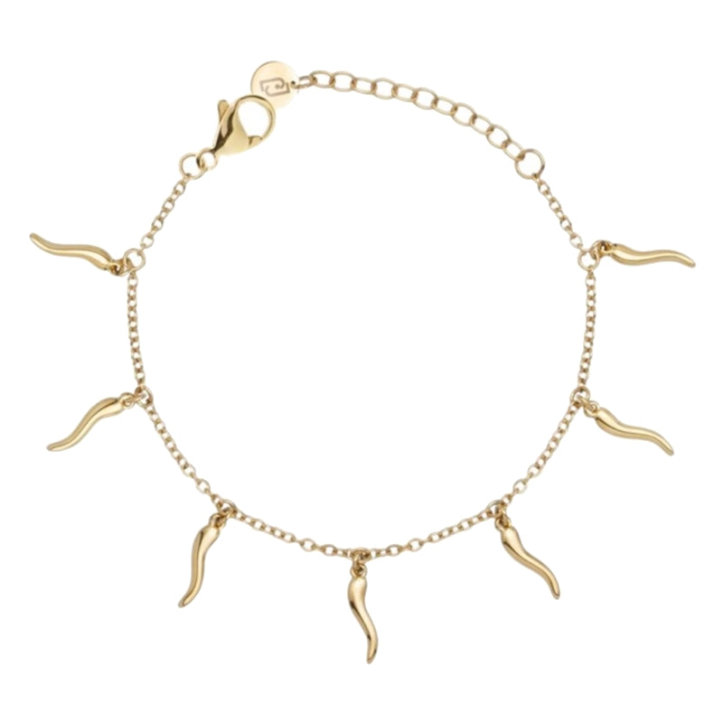 LIU-JO Mod. LJ2868 gold bracelet with decorative charms on a chain
