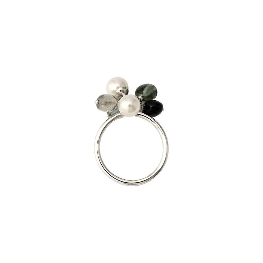 MAJORICA JEWELRY Mod. 16696.01.2.915.010.1 elegant ring with pearls and gemstones on a silver band