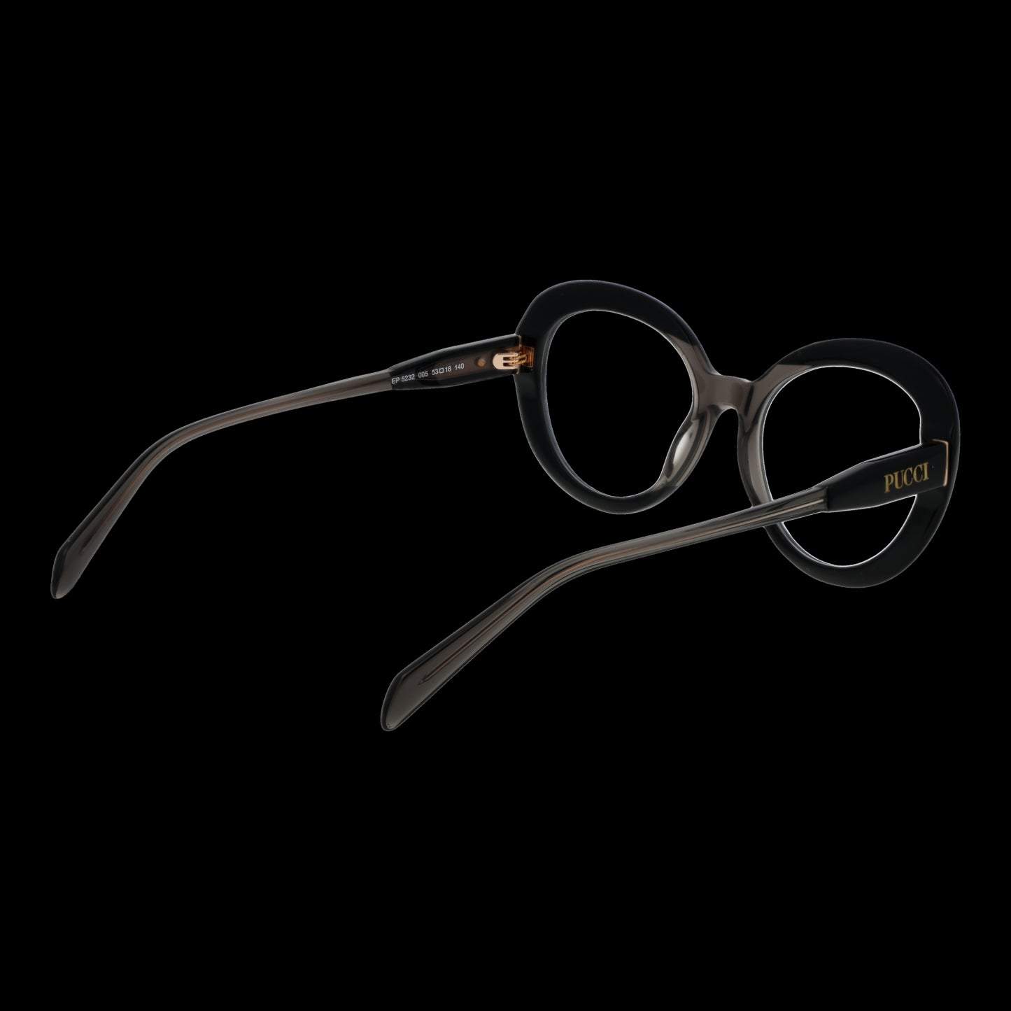 PUCCI MOD. EP5232 53005 stylish ladies' eyewear, elegant fashion glasses with sleek black frames, perfect for a chic look.