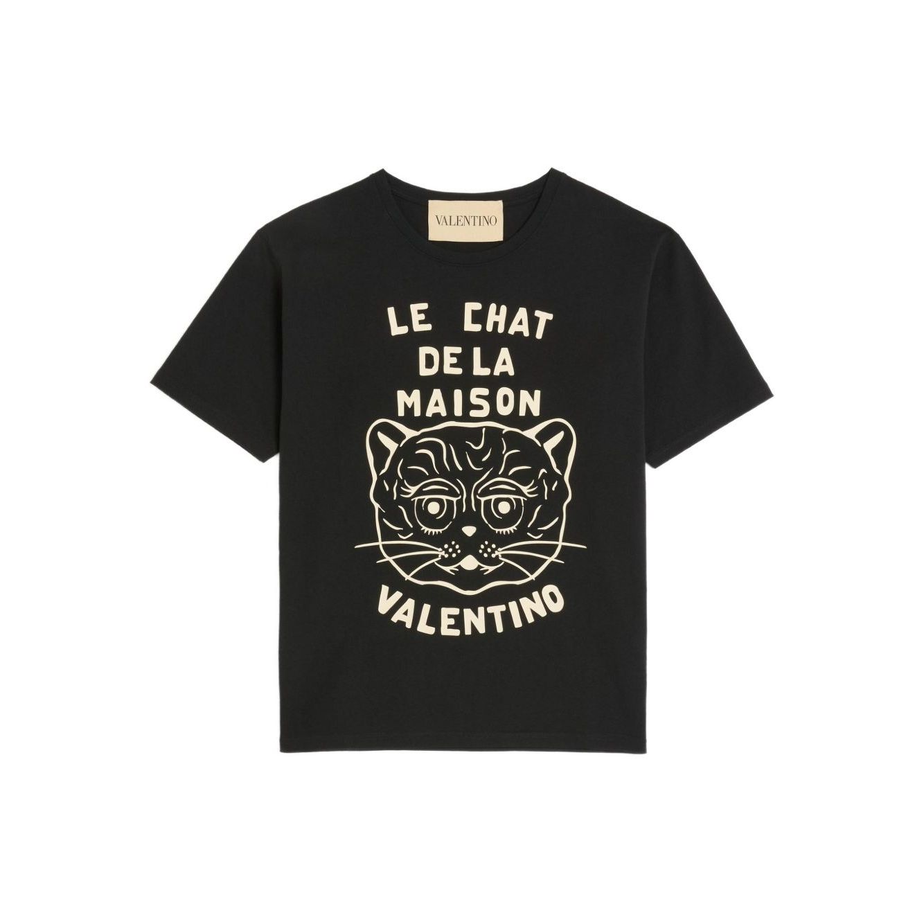 Valentino Cotton T-Shirt With Le Chat De La Maison Print