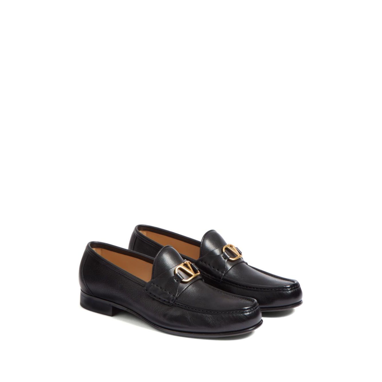 Valentino Garavani Vlogo Signature Moccasin In Buffalo Moccasins