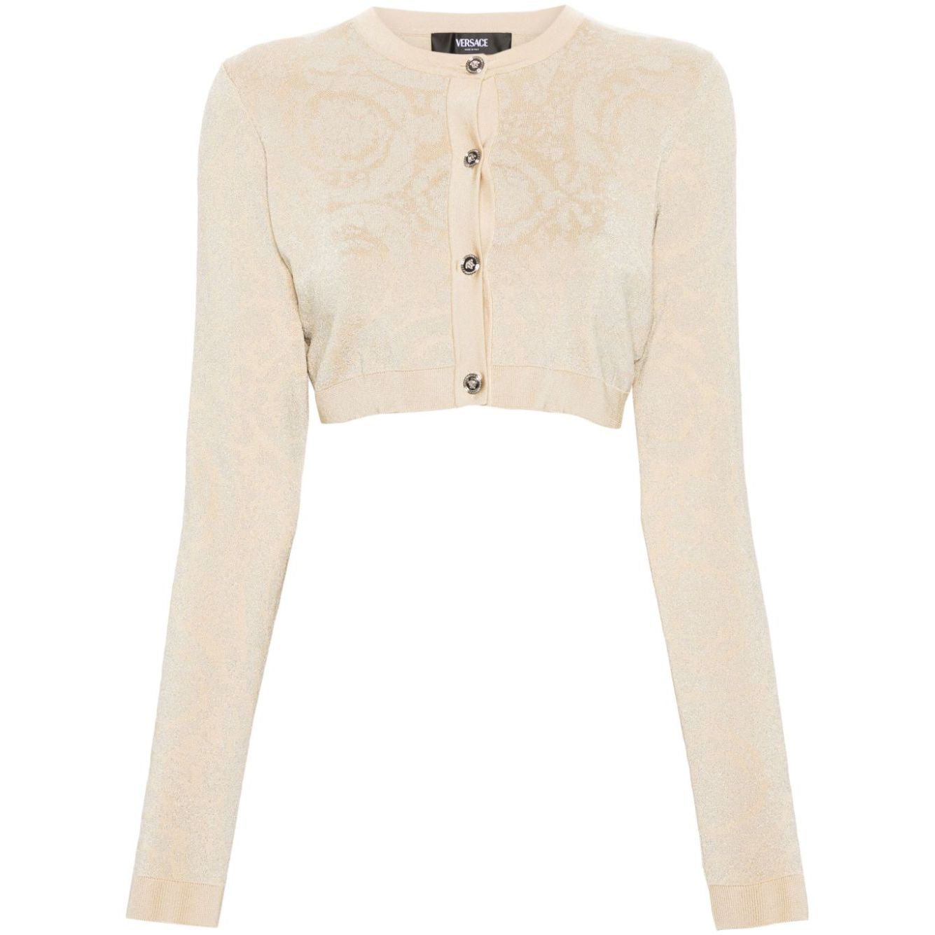 Versace Barocco lurex cropped cardigan Topwear
