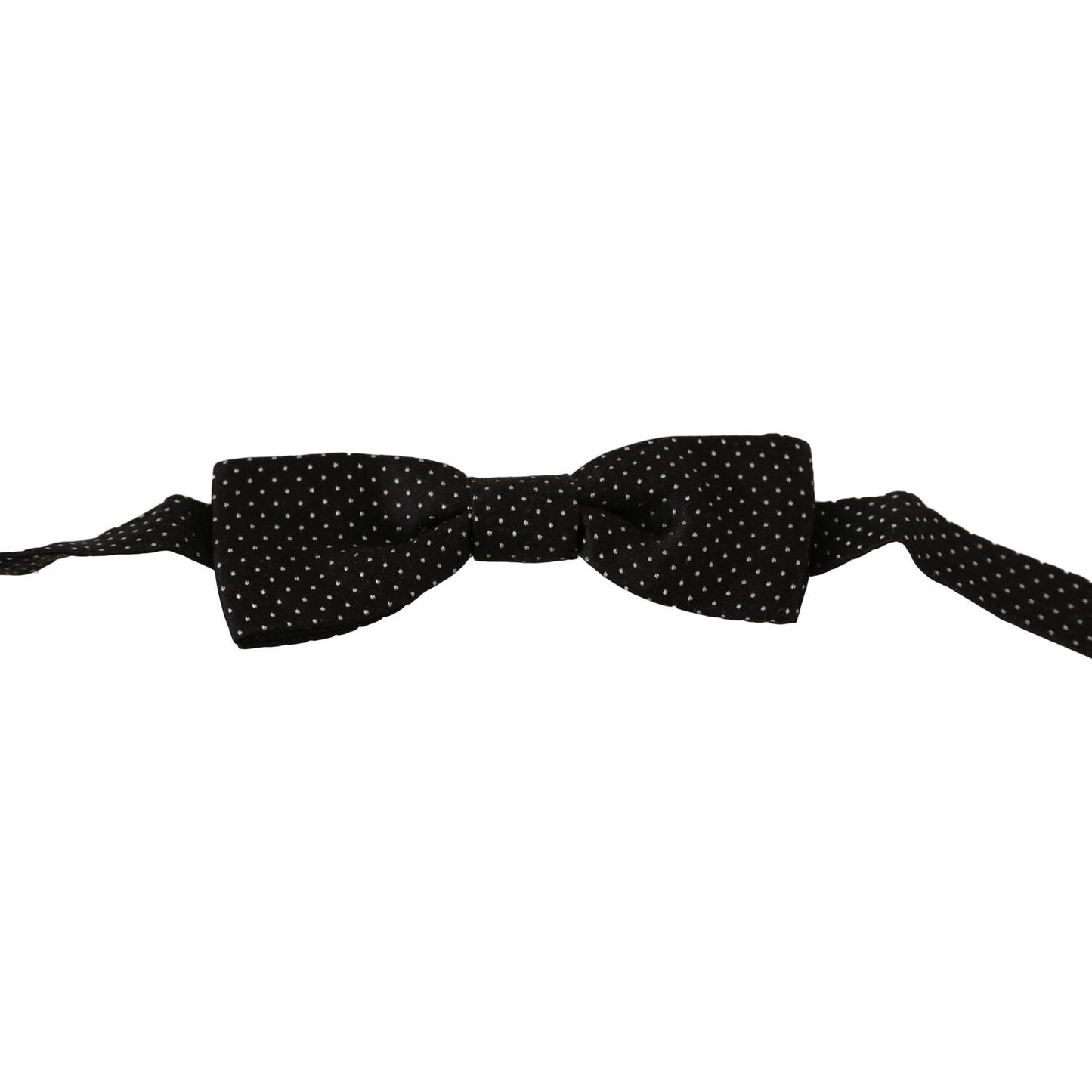 Dolce & Gabbana Black Polka Dots Silk Adjustable Neck Papillon Men Bow Tie
