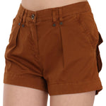 PLEIN SUD Brown Mid Waist Cotton Denim Mini Shorts PAN70250-38