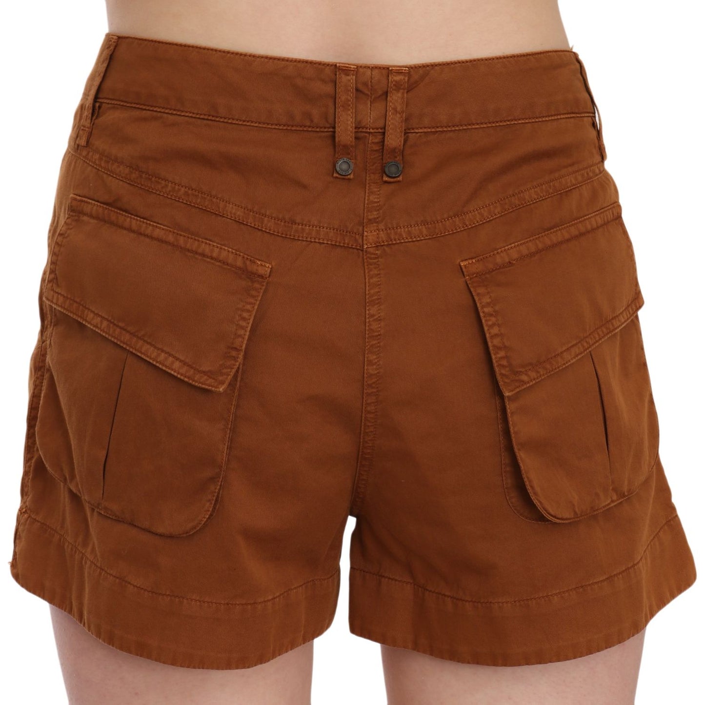 PLEIN SUD Brown Mid Waist Cotton Denim Mini Shorts PAN70250-38