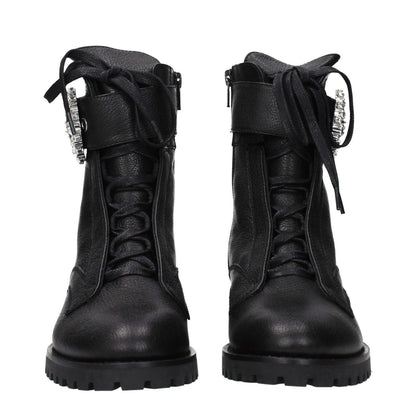 Jimmy Choo Black Leather Ankle Boots