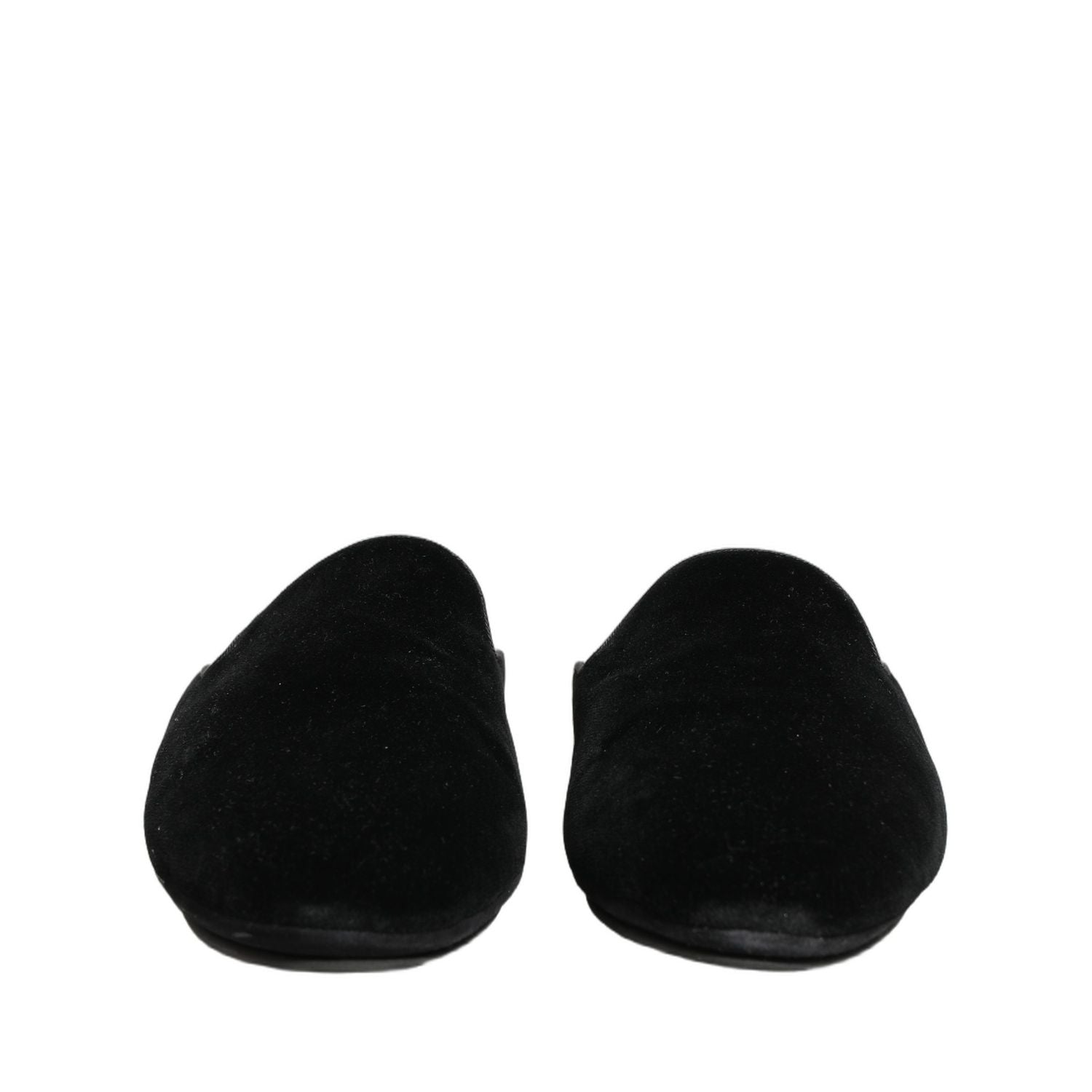 Dolce & Gabbana Black Suede Slides Flat Slipper Men Shoes