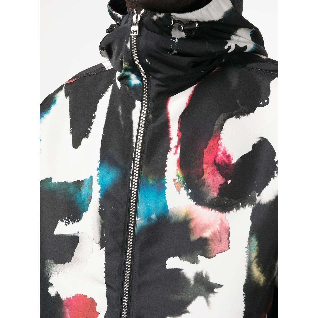 Alexander McQueen Graffiti-print Hooded Windbreaker 726915QUR478500