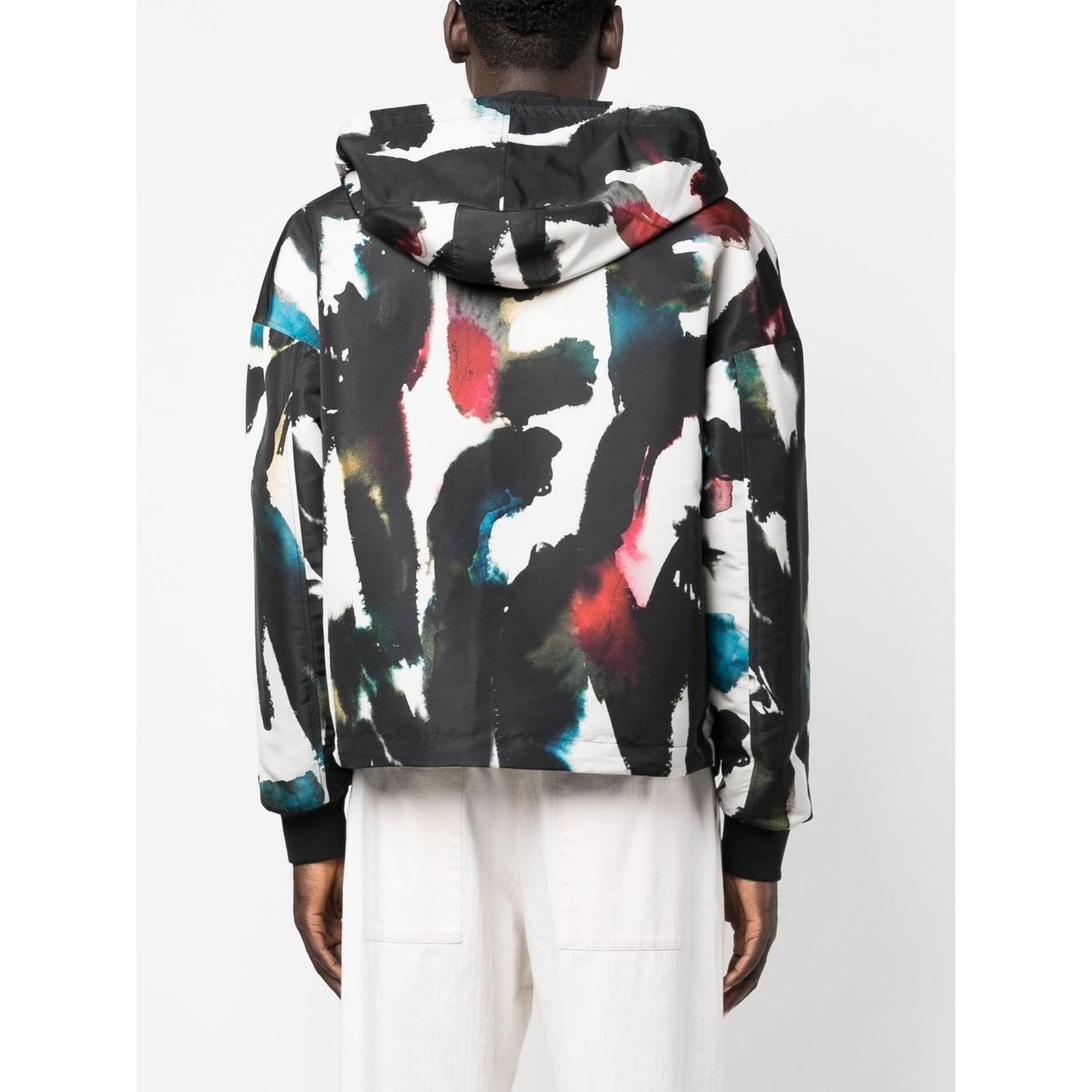 Alexander McQueen Graffiti-print Hooded Windbreaker 726915QUR478500