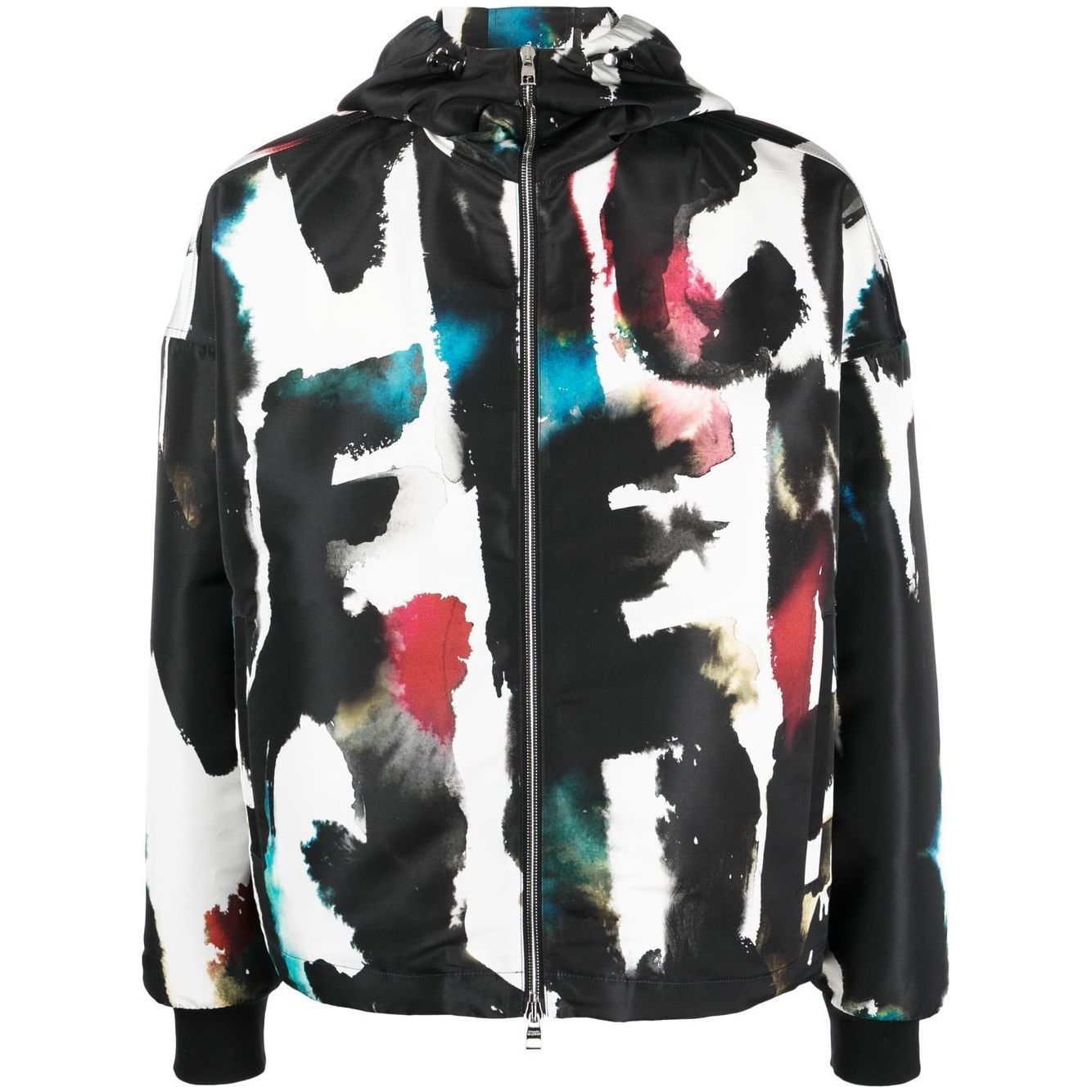 Alexander McQueen Graffiti-print Hooded Windbreaker 726915QUR478500