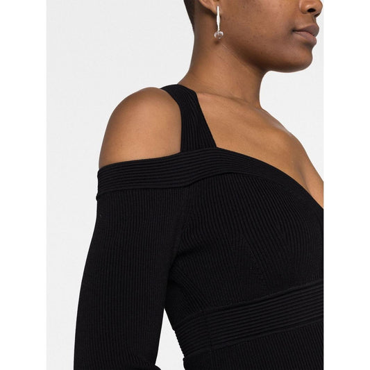 Alexander McQueen Short knitted dress with V-neck 734531Q1A5B1000