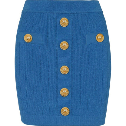 Balmain Button-detail knitted miniskirt Skirts