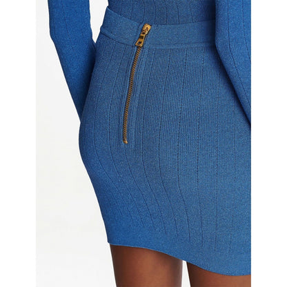 Balmain Button-detail knitted miniskirt Skirts
