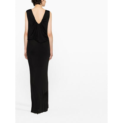 Saint Laurent draped sleeveless jersey dress