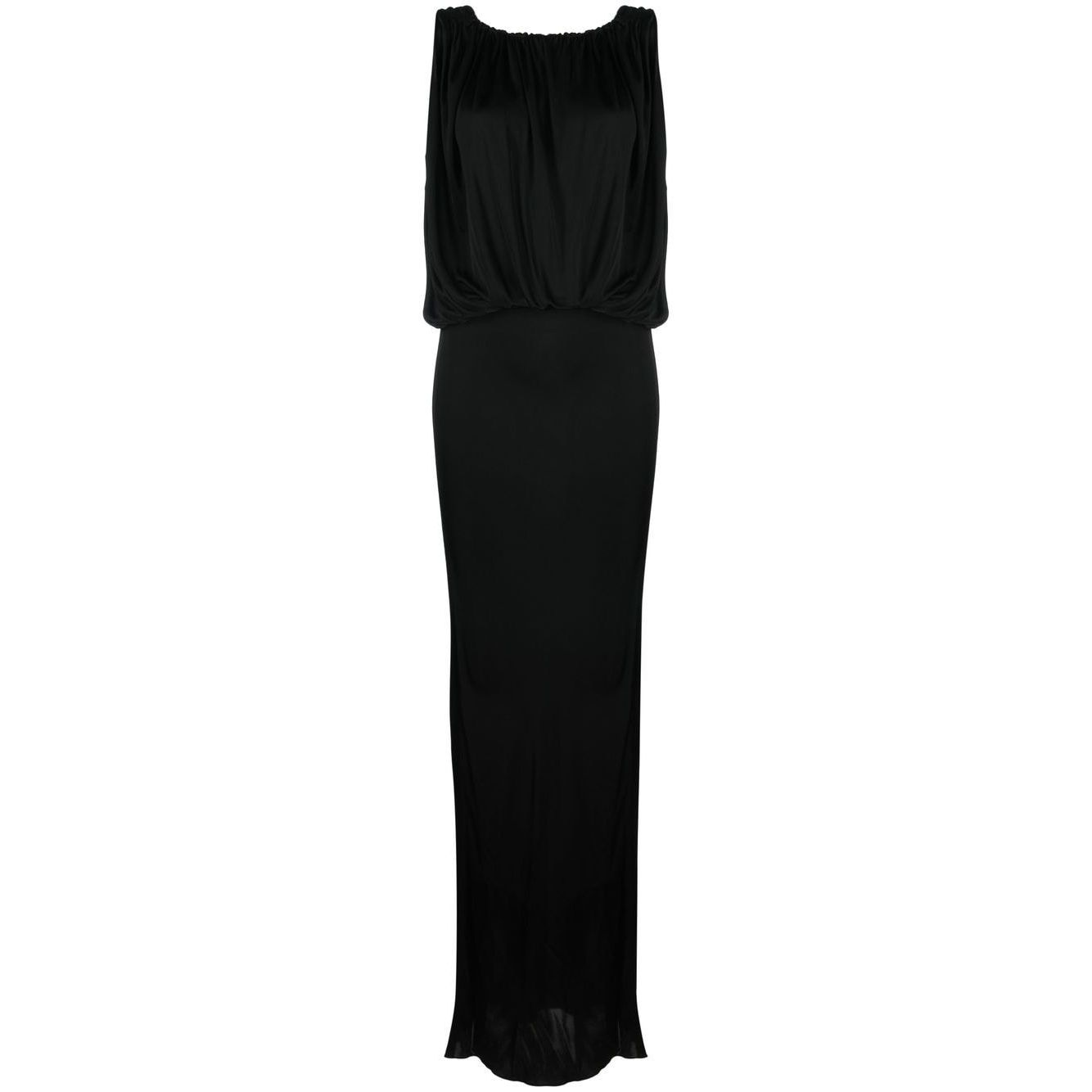 Saint Laurent draped sleeveless jersey dress