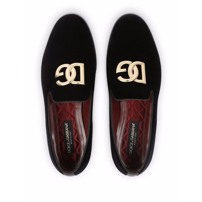 Dolce & Gabbana DG logo velvet slippers Moccasins