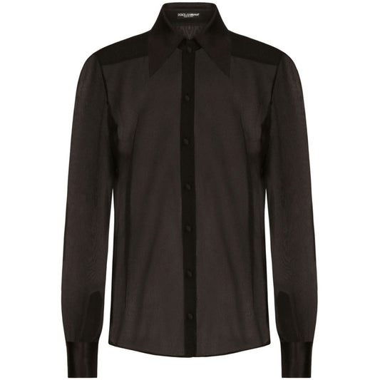 Dolce & Gabbana Silk chiffon shirt with satin details